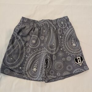 Gray Patterned Kids Shorts